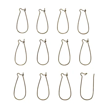 

PandaHall 50pc 33x14mm Antique Bronze Plated Brass Hoop Earrings Components Kidney Earings Finding for DIY Accessories Material