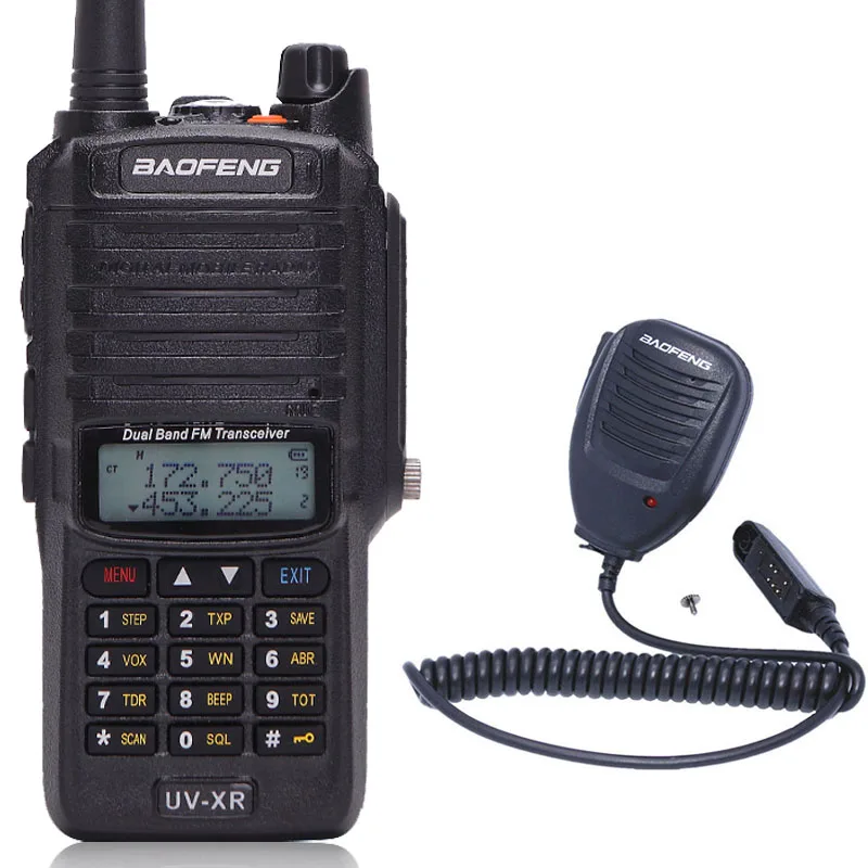 Baofeng UV-XR 10 Вт радио двухдиапазонный cb радио IP67 Водонепроницаемый Мощный Walkie Talkie 10 км дальность двухстороннее радио для охоты - Цвет: add speaker mic