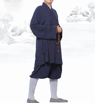 

Unisex Autumn&winter Buddhist Monks suits robe kung fu uniforms shaolin monk zen lay meditation Lohan ARHAT clothing blue/red
