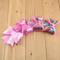 Wholesale Computer Embroideried Sequin Bows Girls' Hair Accessories Boutique Bows Hair Ornaments 200pcs/lot Free Shipping HDJ13