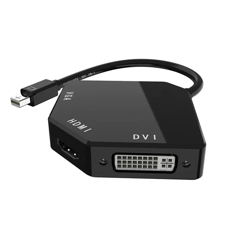 3 в 1 Mini DP DisplayPort Thunderbolt to DVI VGA HDMI адаптер для Mac Book iMac book Air Surface pro 2 ThinkPad X1|dvi vga|for macsurface