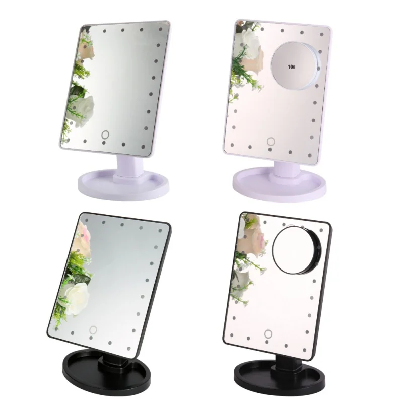 360 Countertop Degree Rotation LED Touch Screen Makeup Mirror