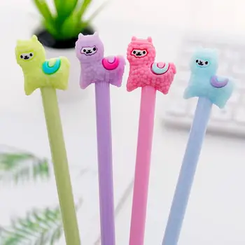 

1000pcs/lot Gel Pens Korean Cartoon Creative Alpaca Neutral Pen Student Writing Office Stationery Black Signature Pen