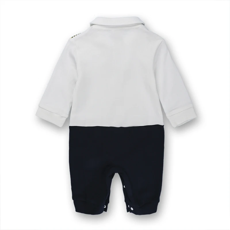 Одежда для новорожденных комбинезон с длинными рукавами для маленьких мальчиков, коллекция года, Модный комбинезон в стиле капитана для малышей, Комбинезоны для детей возрастом от 3 до 18 месяцев