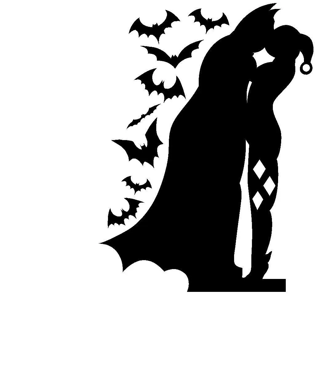 

15cm Batman Kissing Clown Girl Reflective Funy Car Accessories Design Fashion Sticker Vinyl Laptop Decorative Car Stickers