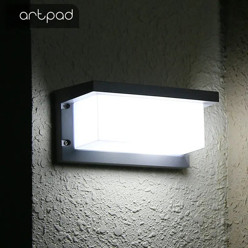 

Artpad 12W 18W Black Outdoor LED IP65 Waterproof Wall Lamp With Sensor European Villa Aisle Balcony Light for Garden AC110V-220V