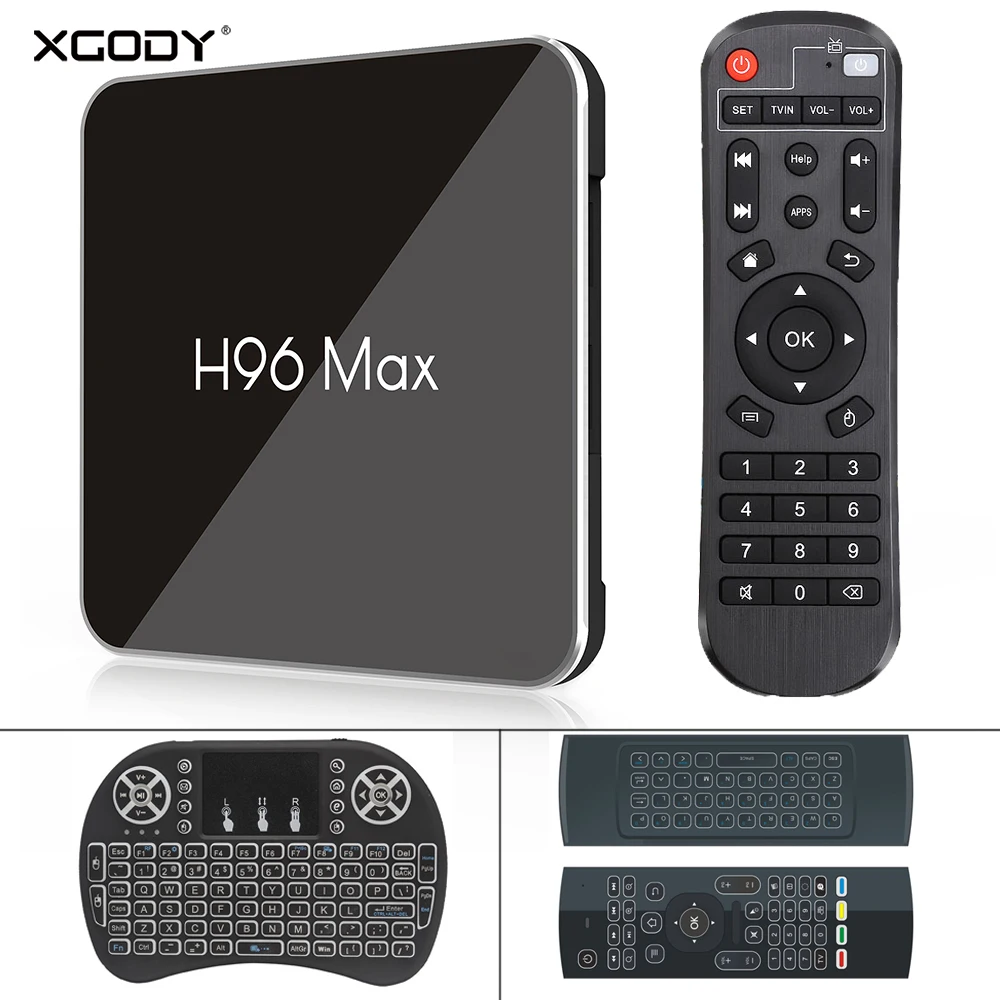 

XGODY H96 MAX X2 Android 8.1 Smart TV Box 4GB 32GB Amlogic S905X2 USB3.0 1080P 4K Set`s Top Box Smart Youtobe Video Media Player