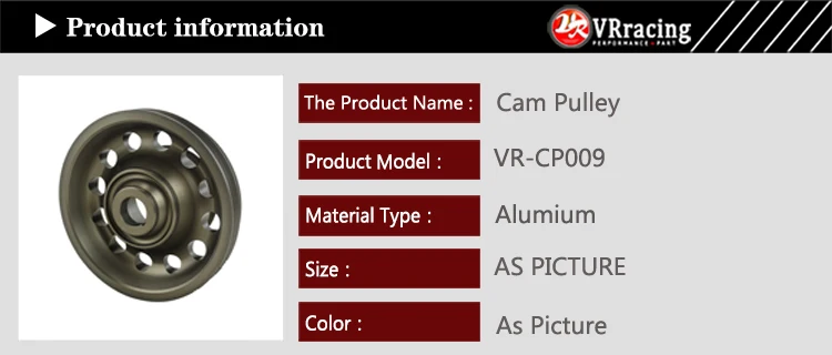 VR гоночный светильник, алюминиевый шкив коленчатого вала, OEM размер 92-95 для Civic SOHC D16 VR-CP009