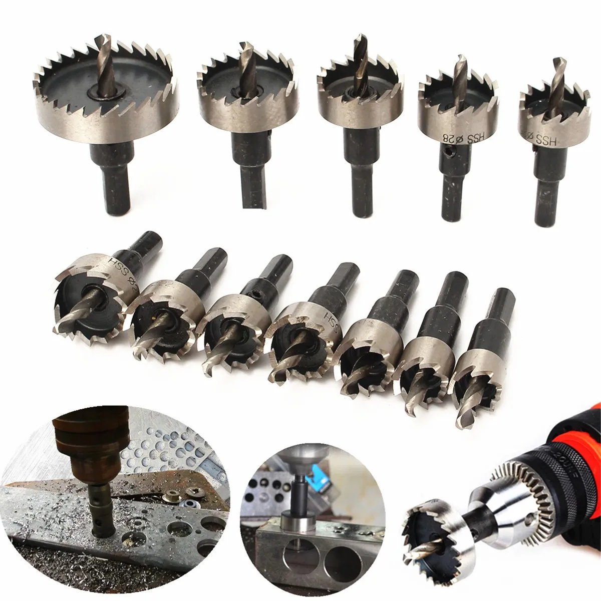 

12pcs Hole Saw Tooth Kit HSS Steel Core Drill Bit Set Cutter Tool For Metal Wood Alloy