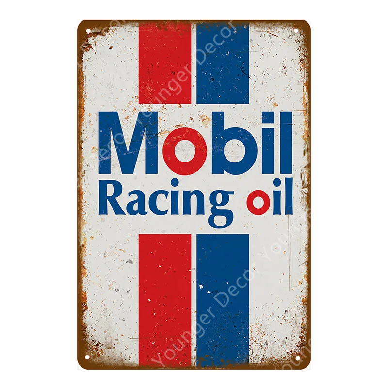 Mobil Racing масло металлические знаки мобильное масло мобильный газ ВИНТАЖНЫЙ ПЛАКАТ для паба бар автомобиля гаража АЗС Декор стены дощечки с рисунком - Цвет: YD6600G