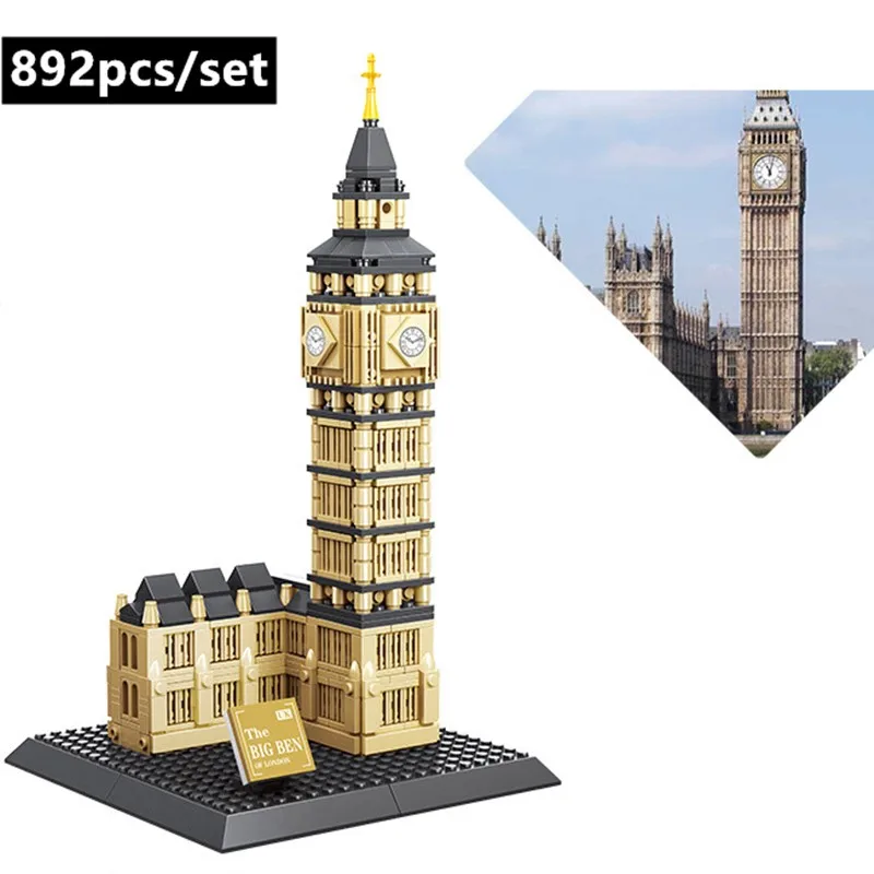

New World famous architectural model THE BIG BEN OF LONDON fit city Building Blocks Bricks DIY Toys For Children