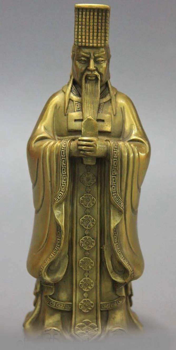 

China Brass Copper Carved Supreme Deity of Taoism Jade Emperor Statue Sculpture SD 506