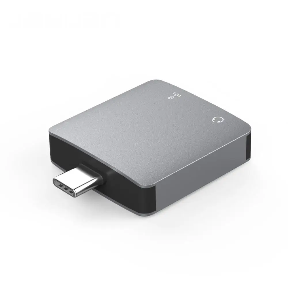Gray JZYuan Тип usb C 2 в 1 аудио адаптер зарядки прослушивания разъем для наушников lightning разветвитель для huawei p20 Xiaomi samsung S8 - Цвет: Gray