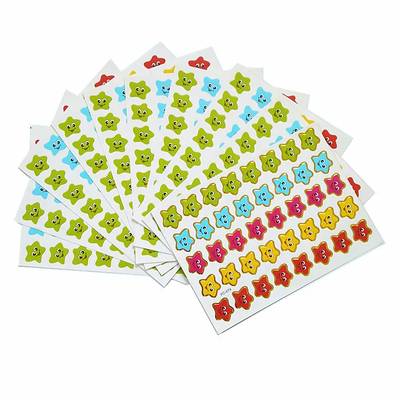 

10 sheets/lot Rewards Sticker Mini Paper Children toys stickers Five-pointed star Sticker School Teachers Rewards Sticker