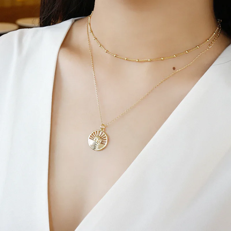 LouLeur бусины из стерлингового серебра 925 цепочка Ожерелье Золотая Мода дикая боковая цепочка регулируемое ожерелье для женщин праздничные украшения подарок