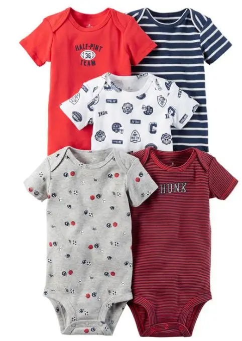 5 шт. набор Carters дизайн Новорожденный до 24 м детские мальчики девочки одежда хлопок ползунок комбинезон боди - Цвет: red grey