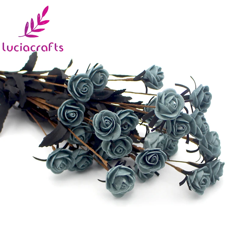 Lucia crafts 1 комплект 15 головок поддельные цветы Роза голова пена для искусственных цветов роза DIY домашнее свадебное украшение A1304