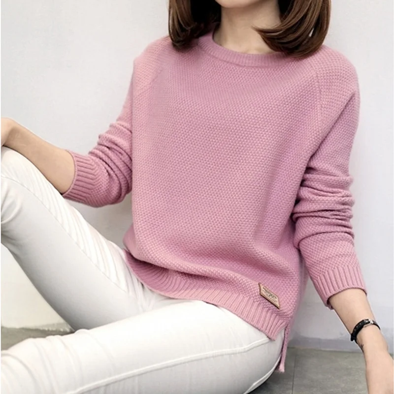 2019 Korean version Autumn Winter Women Sweaters Lantern sleeve Round neck Casual Knitted sweaters aa1054 | Женская одежда