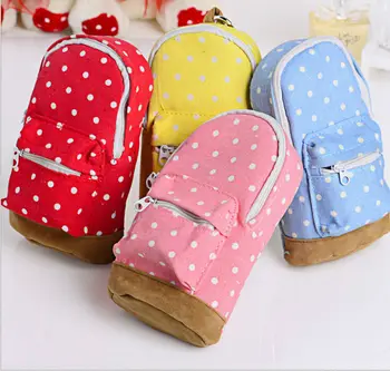 

1PCS Mini Dot Shoulder Bag Kawaii Change Purses Women Girls Kids Wallet Fabric Canvas Cheap Coin Purse Pouch Zipper Bags