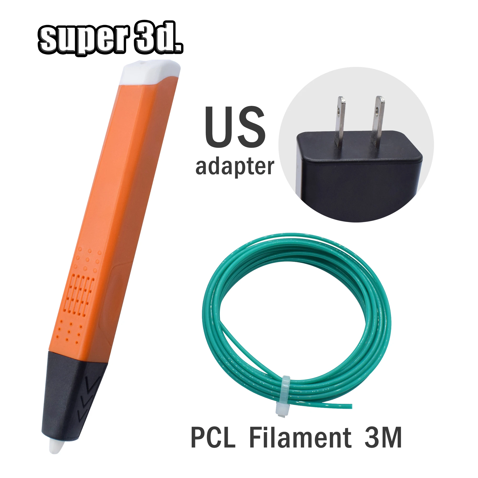 3D ручки для печати, низкотемпературная 3D Ручка с PCL нитью, безопасная для детей, рисование, подарки на день рождения - Цвет: Orange US