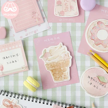 

Mr Paper 30pcs/lot 8 Designs Delicious Peach Memo Pads Sticky Notes Notepad Diary Creative Stationery Self-Stick Notes Memo Pads
