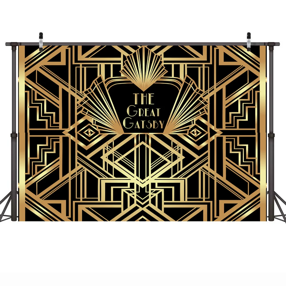 Mocsicka Great Gatsby Photography Backdrop Black Gold Line Car Adult  Birthday Party Decoration Banner Photo Background Photocall - Backgrounds -  AliExpress