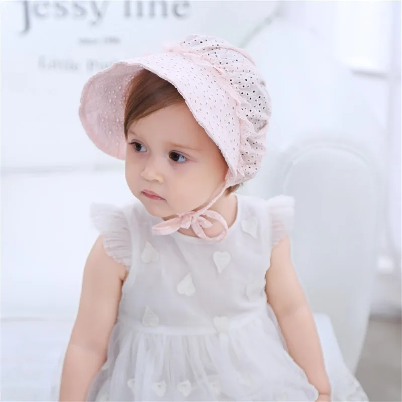 

Summer Cool Newborn Cap Baby Palace Princess Style Cotton Hat Outdoor Beach Cute Toddlers Hat Infant Kids Girls Headwear