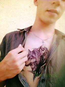 

Waterproof Temporary Tattoo Sticker ferocious wolf totem a symbol of power tatto stickers flash tatoo fake tattoos for men
