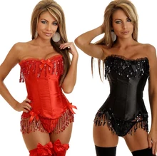 2015 NEW shiny tassels lace Sexy lingerie Waist Workout Cincher underbust Body Shaper Shapewear Corset S