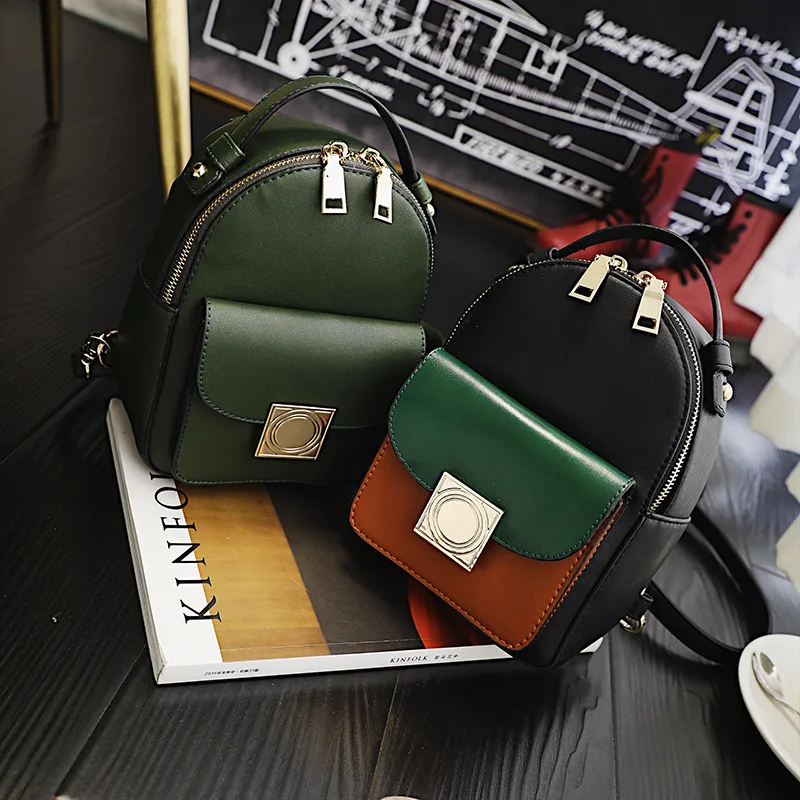2017 New Hot Fashion Women Female Casual Student Bag Korean Panelled Zipper Simple Classic Basic Backpacks