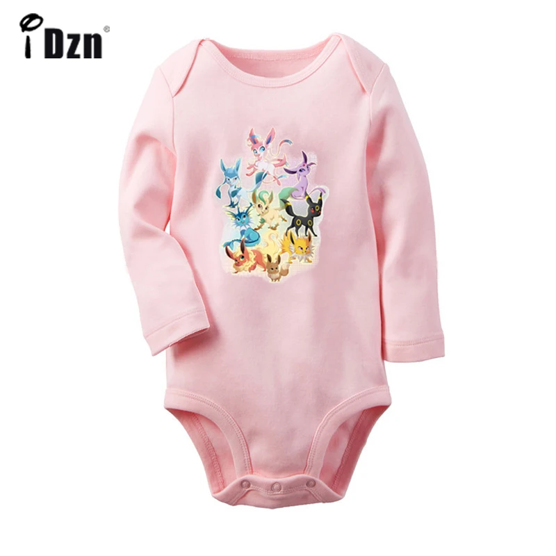 ieBaby1265PC Японский классический мультфильм Покемон дизайн новорожденных мальчиков и девочек униформа-комбинезон с принтом для младенцев Боди Одежда хлопок наборы - Цвет: ieBaby1265PC