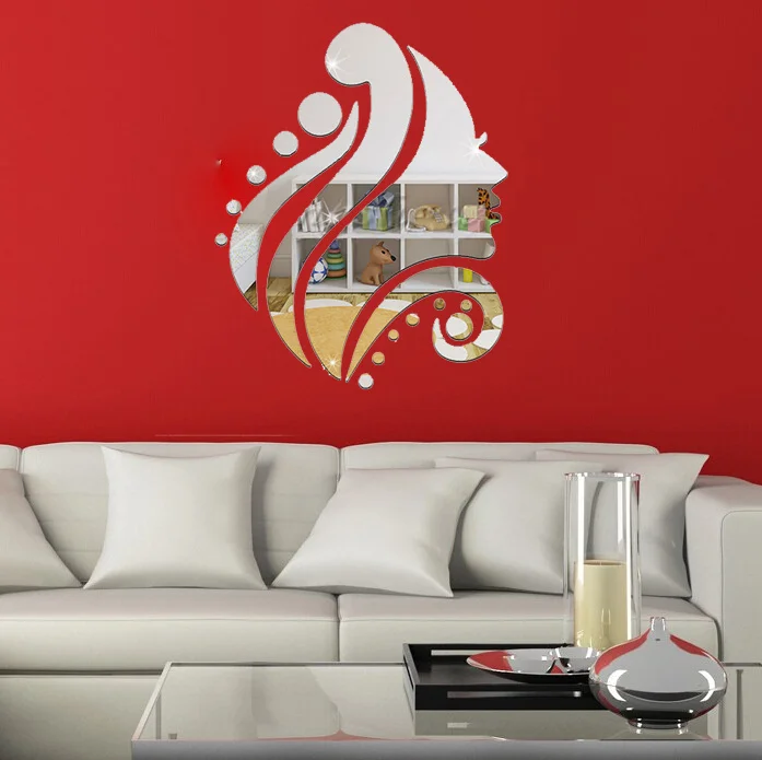 19 قطعة/المجموعة 3D الجمال الشابات الوجه مرآة نمط Diy إزالة الجدار ملصق صائق المنزل غرفة المعيشة مكتب ديكور