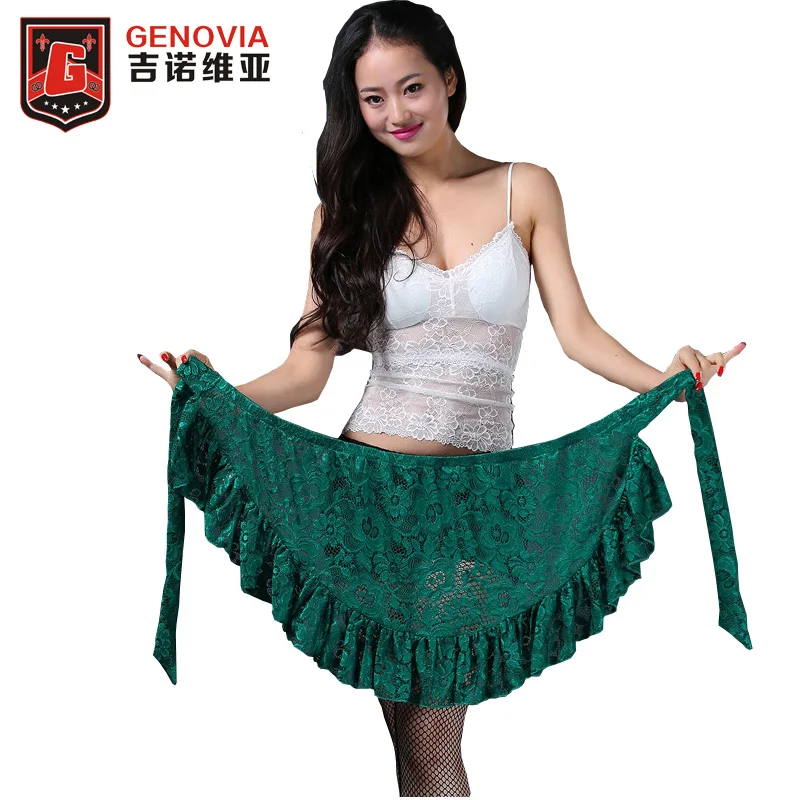

New Arrival 2017 Belly Dance Tribal Costume Flower Triangle Hip Scarf wrap Belt Skirt 6 colors