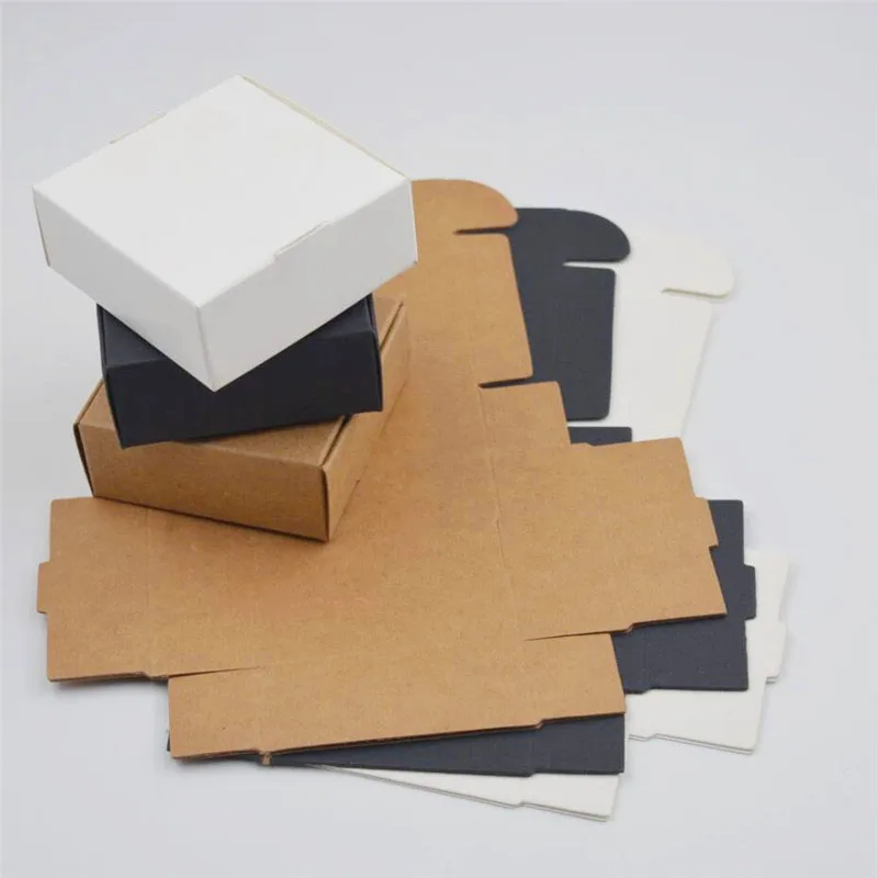 Buy 5.5*5.5*2.5 cm Natural Kraft Paper Gift Boxes