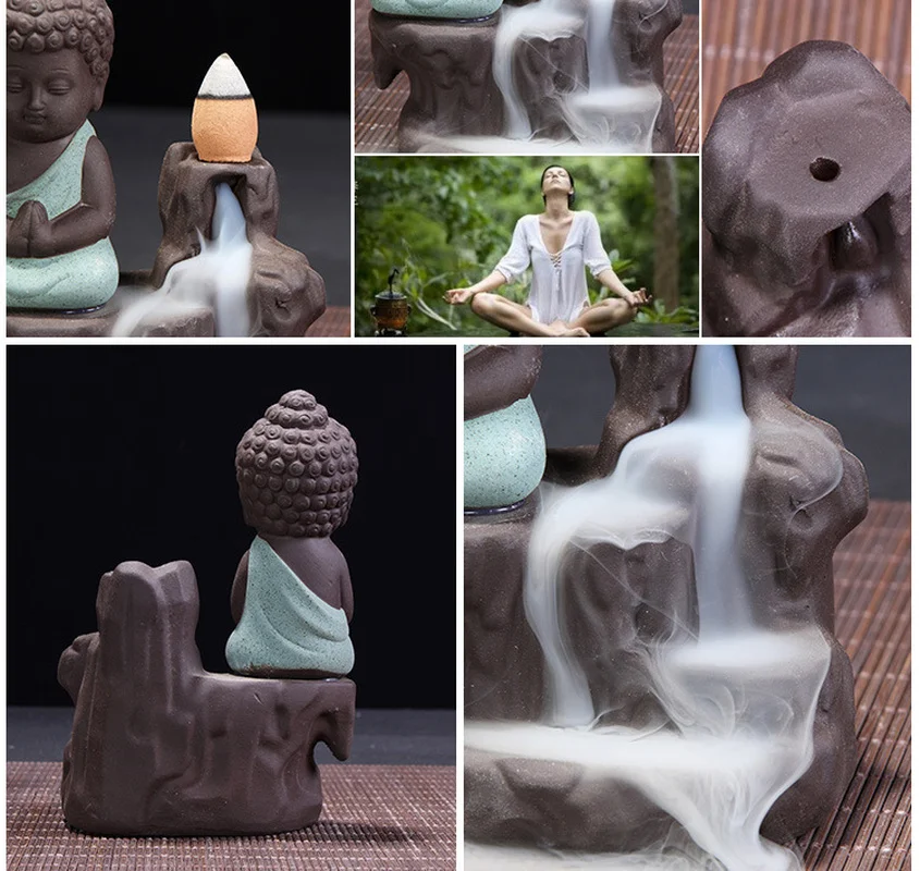 

The Creative Little Monk Censer Use In Home Office Teahouse Home Decor Small Buddha Incense Holder Backflow Incense Burner