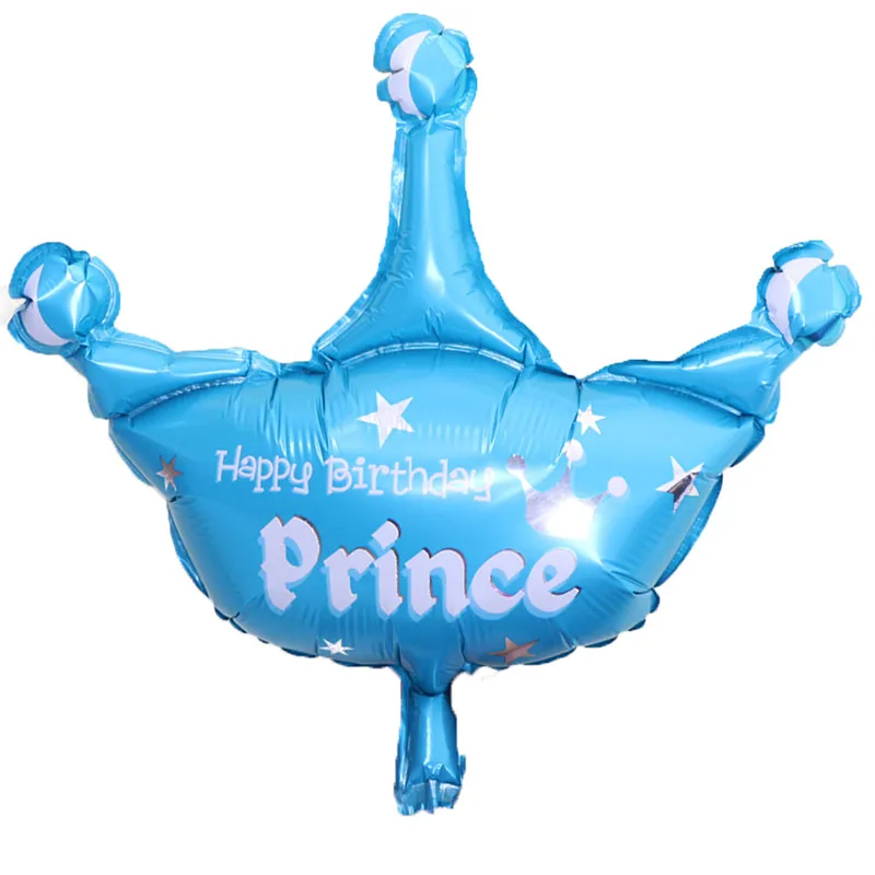 

Crown Letter prince princess Balloon Girls boys Baby Shower Gender Reveal Christening kids birthday party decoration gift blue