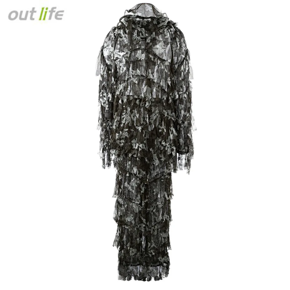 

Outlife Ultra Light Mesh Double Printed Camouflage Ghillie Suits Leafy Hunting Suit Cotton Quick Dry Camouflage Suit Climbing