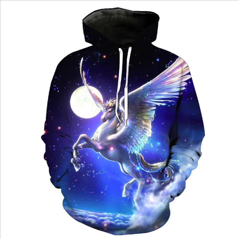 

ANGRY GOLDFISH Spring/fall 2018 new snow lion roar 3D digital printed hoodie hoodie casual men