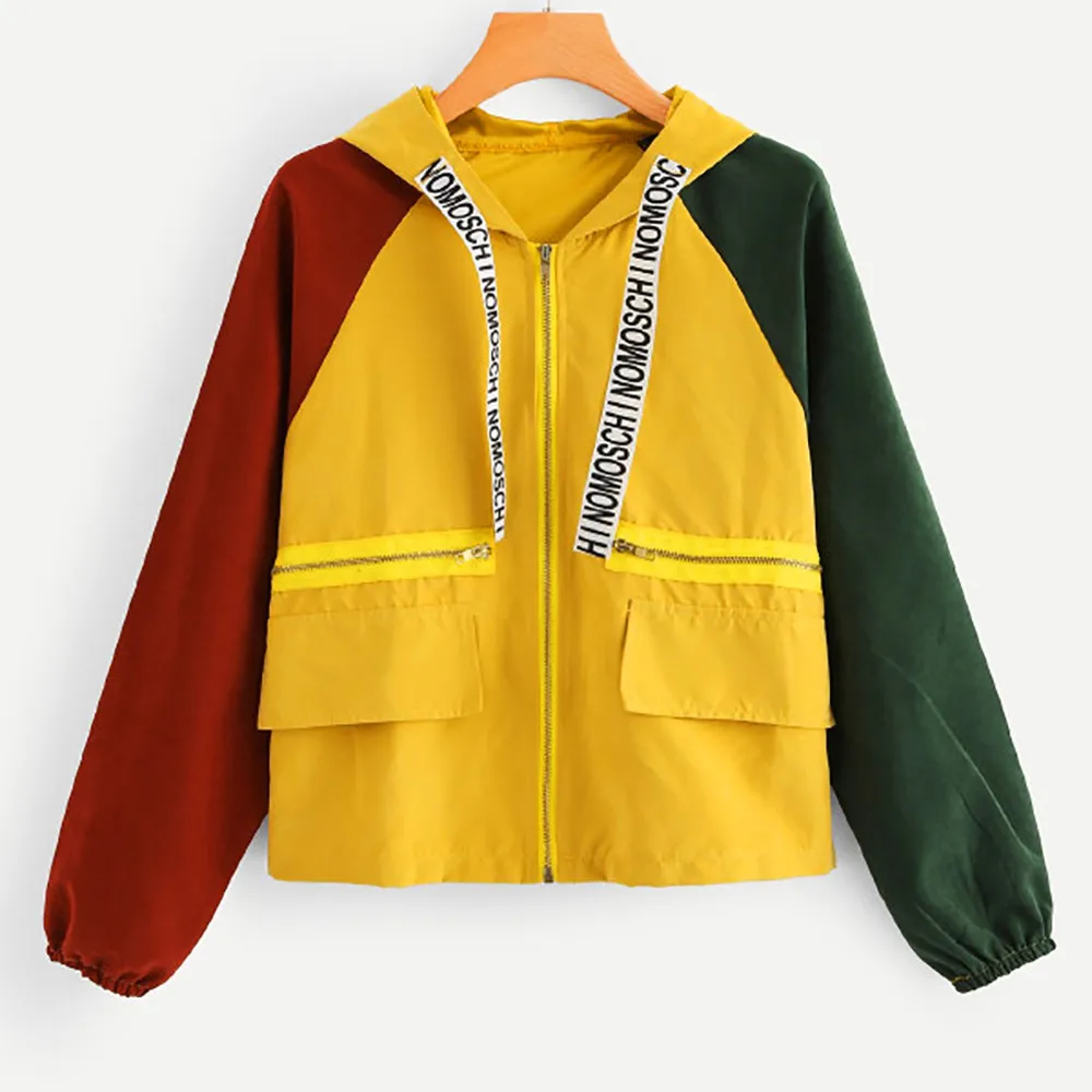 Very best  Outerwear & Coats Jackets Long Sleeve Patchwork Pocket Skinsuits Hooded Zipper Pockets Sport coats 