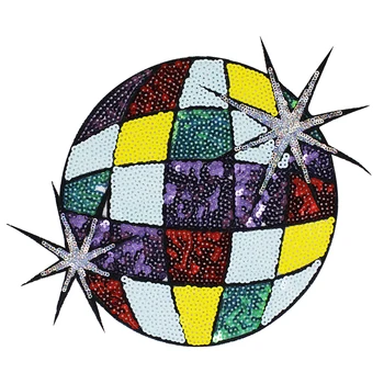 

Sequin Space Planet Pattern Patches Embroidery Applique Clothes Badges Sew on Sticker for T-shirt Decoration 5pieces