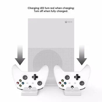 

GameSir W60X610 Multifuction console stand For Xbox One S, Dual Controller Charging Station and 2 USB Ports, White