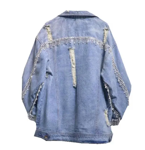 diamond fringe denim jacket