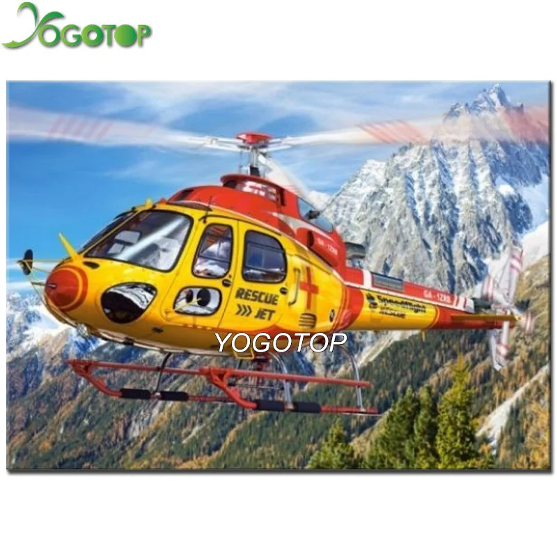 YOGOTOP 5D алмазная живопись своими руками вышивка крестиком вертолет рисунок хобби