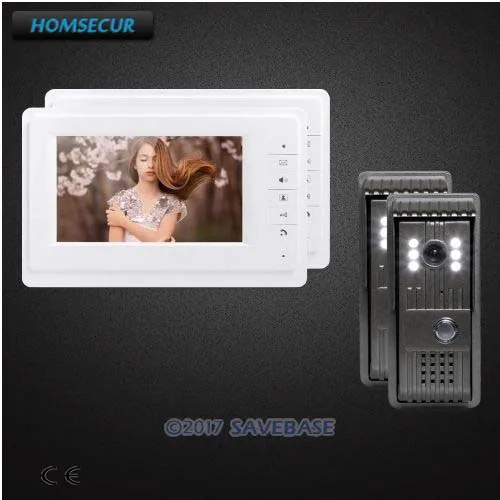 

HOMSECUR 2V2 7" Hands-free Video Door Phone Intercom System with Real-time Outdoor Monitoring