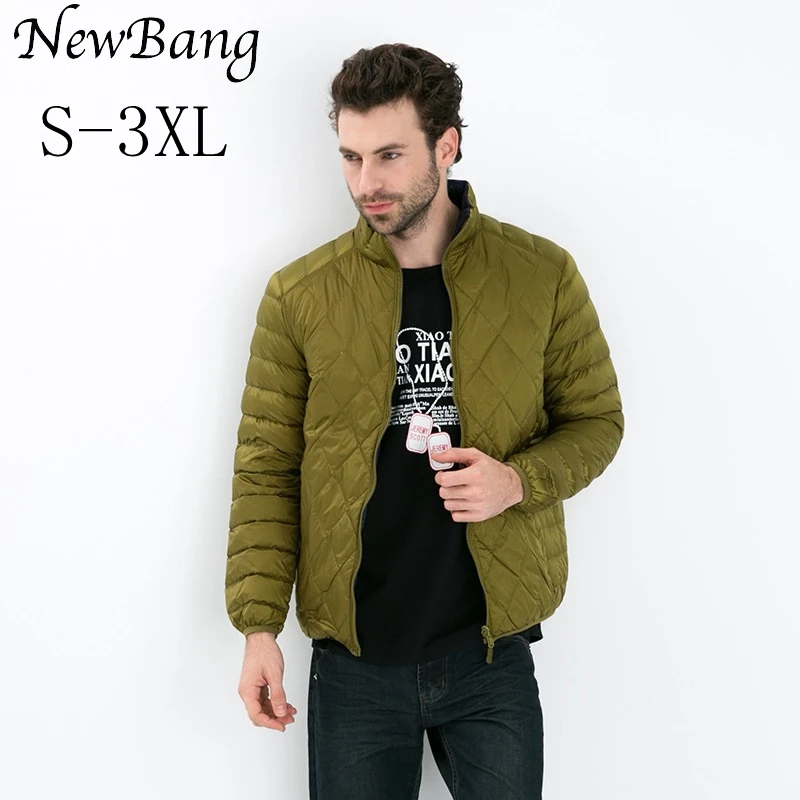 NewBang бренд, 5xl большой размер 6xl 7XL мужская куртка сверхлегкая с утиным пухом, пуховик, легкие пуховые толстовки пальто и пиджаки плюс размер с сумкой, большой размер