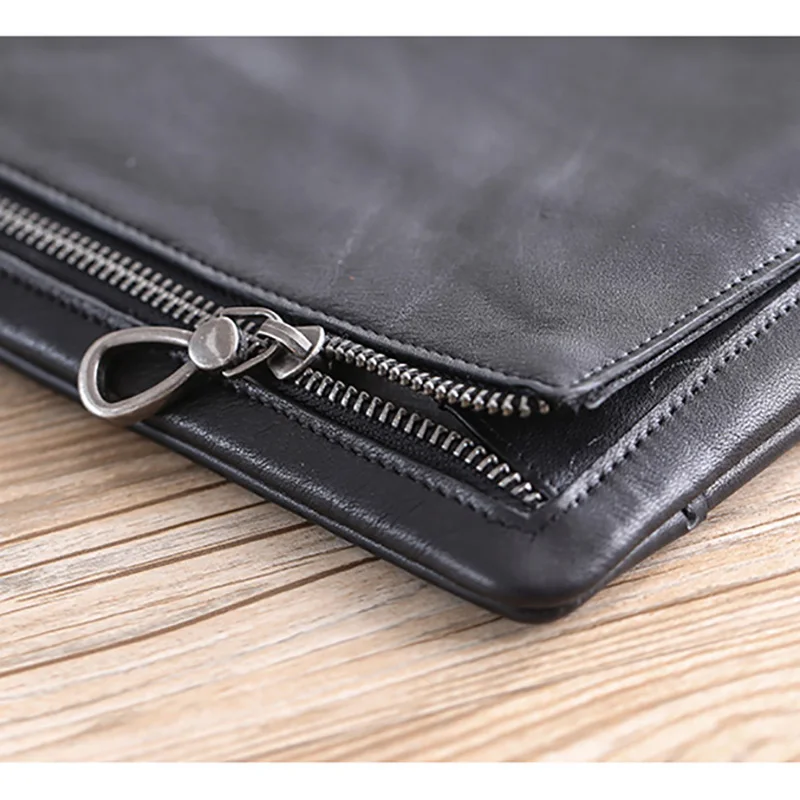 AETOO Men's leather soft leather hand-picked bag, business casual envelope bag, head leather men's hand bag