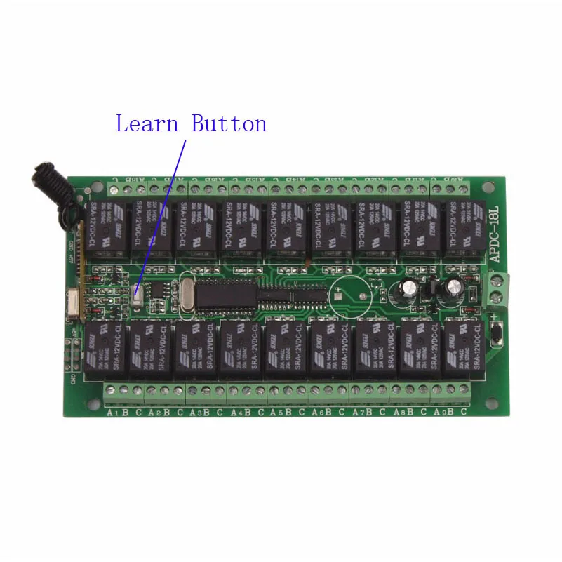 18CH 12V Wireless Remote Switch Relay 433Mhz315MHz Wireless Digital Remote Control Switch 12V 18CH Relay Module (4)