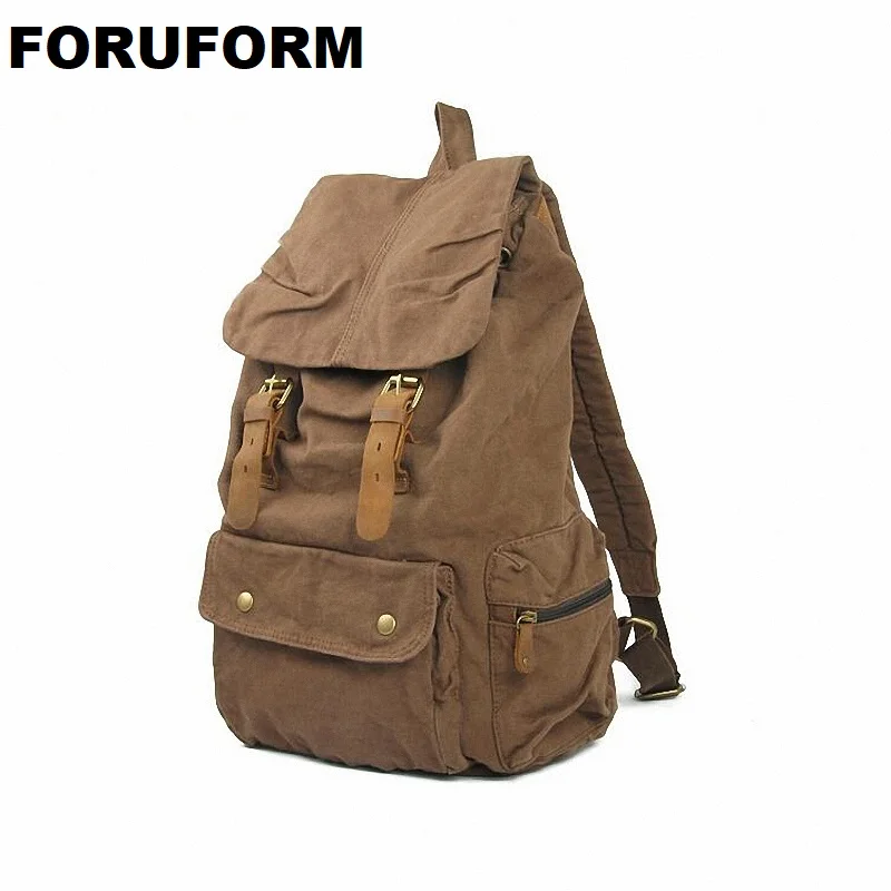

Free Shipping Vintage Canvas Backpack Rucksack Mountaineering Man/ Women /school Backpack SLR Camera Bag LI-831