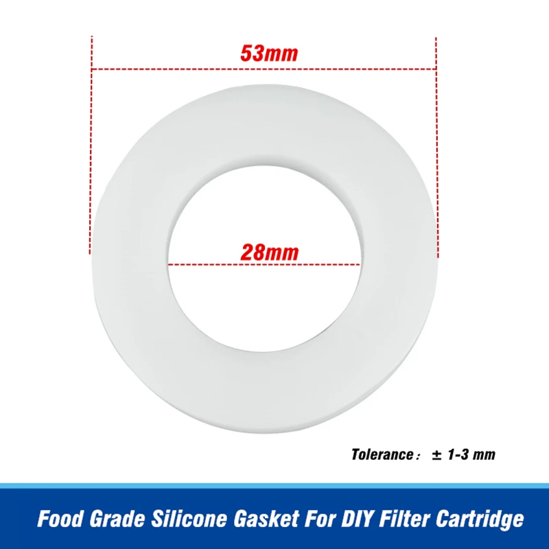 

Water Filter Parts OD 52mm x ID 28mm Food Grade Silicone Gasket For 10" & 20" Water Filter Cartridge