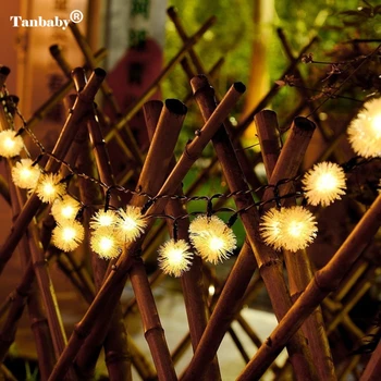 

5M 20 LED Solar Outdoor Fairy String Lights Dandelion Ball Garlands Holiday Christmas Wedding Party Decoration lights